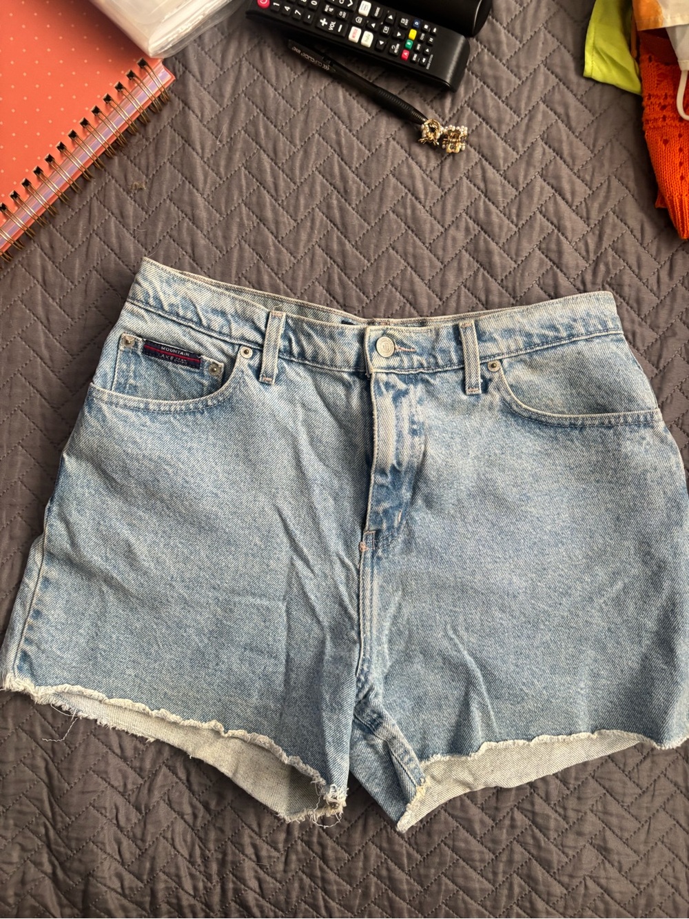 Mountain Lake Light Blue High-Waist Cutoff Denim Shorts